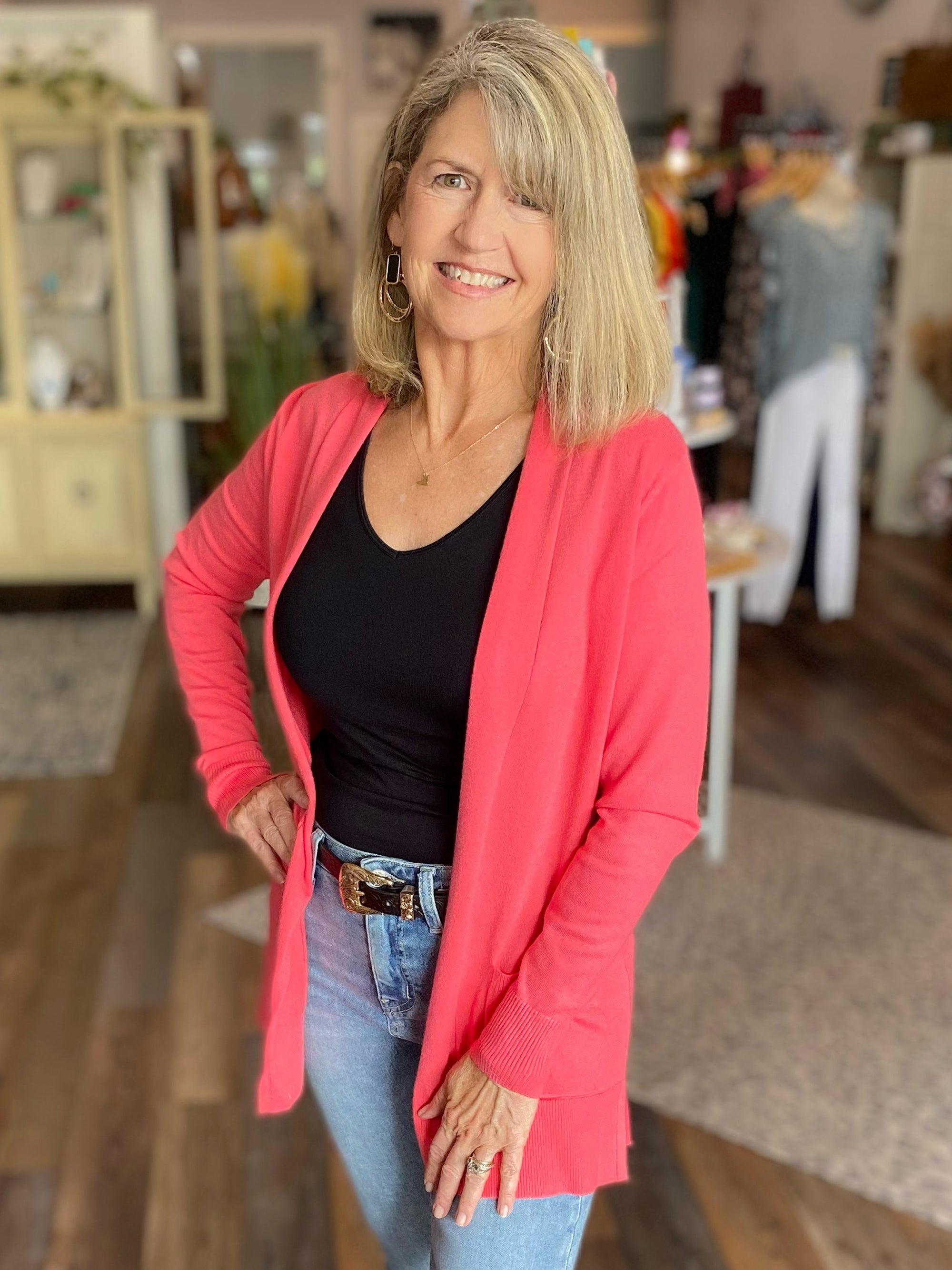 Coral Sunset Cardigan