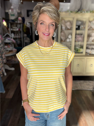 Striped Cap Sleeve Top