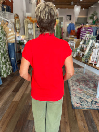 The Effortless Edge Sweater in Red or Black