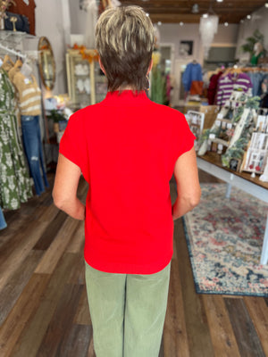 The Effortless Edge Sweater in Red or Black