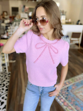 The Darling Bow Knit Sweater Top