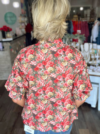 Autumn Garden Scallop Top