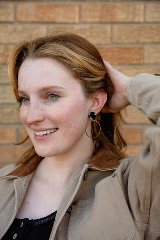 Amelia Earrings - Midnight Marble