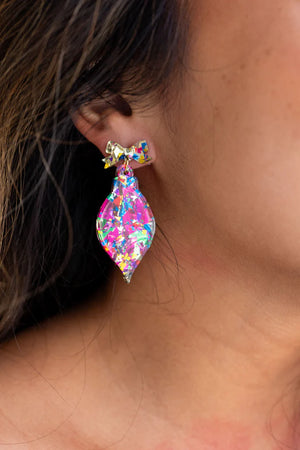 Pink Confetti Ornament Earrings