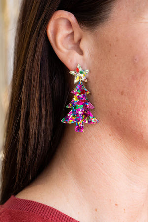 Confetti Christmas Tree Earrings