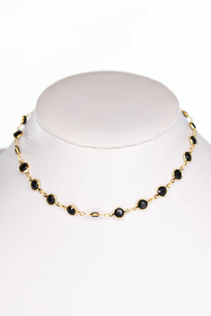 Sawyer Necklace in Black & Gold