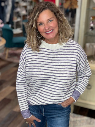Lavender Lane Striped Sweater