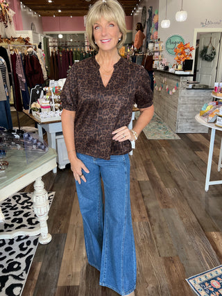 Wildly Classic Suede Leopard Top by THML