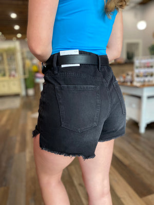 Amelia Black Mom Shorts