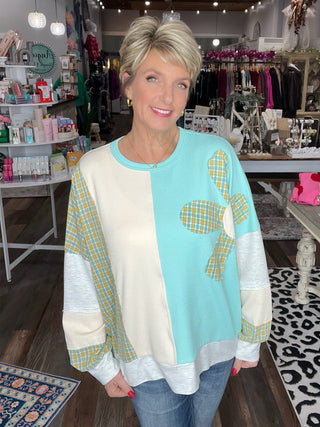 Easy Days Patchwork Knit Top