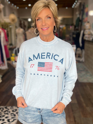 AMERICA 1776 MINERAL GRAPHIC  SWEATSHIRTS