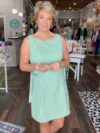 The Fresh Start Side-Tie Stripe Dress