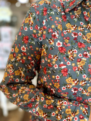 Ruthie Floral Print Corduroy Dress