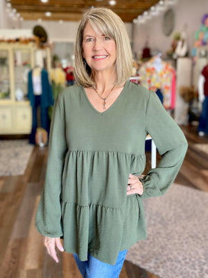 Lucy Long Sleeve Tiered Top
