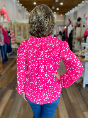 Bright Days Ahead Blouse in Bright Pink