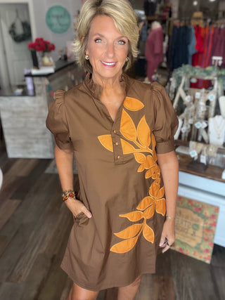 Clementine Bloom Appliqué Dress