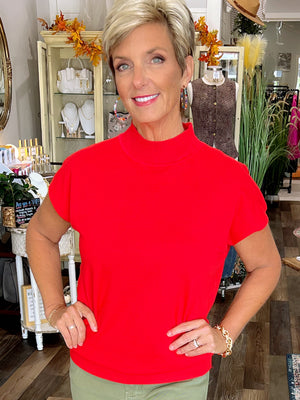 The Effortless Edge Sweater in Red or Black