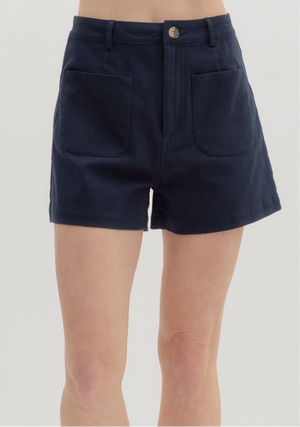 Classic Trouser Shorts in Navy or Green
