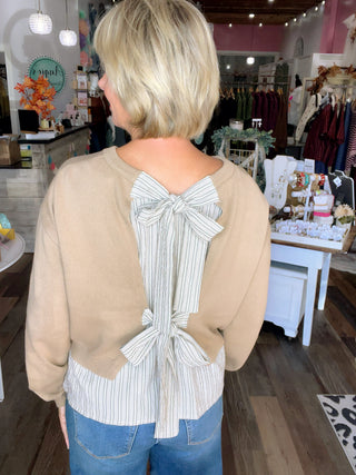 The Hadley Layered Sweater Top - Latte