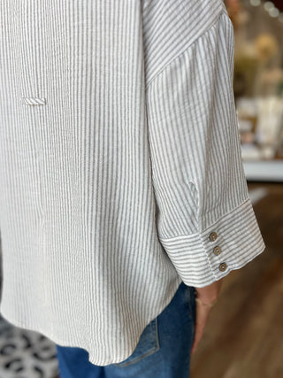 Textured Woven Button Down Shirt