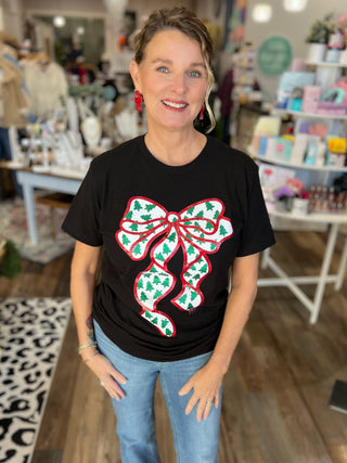 All That Glitters Bow Tee