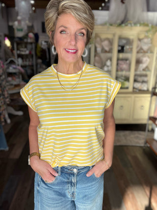 Striped Cap Sleeve Top