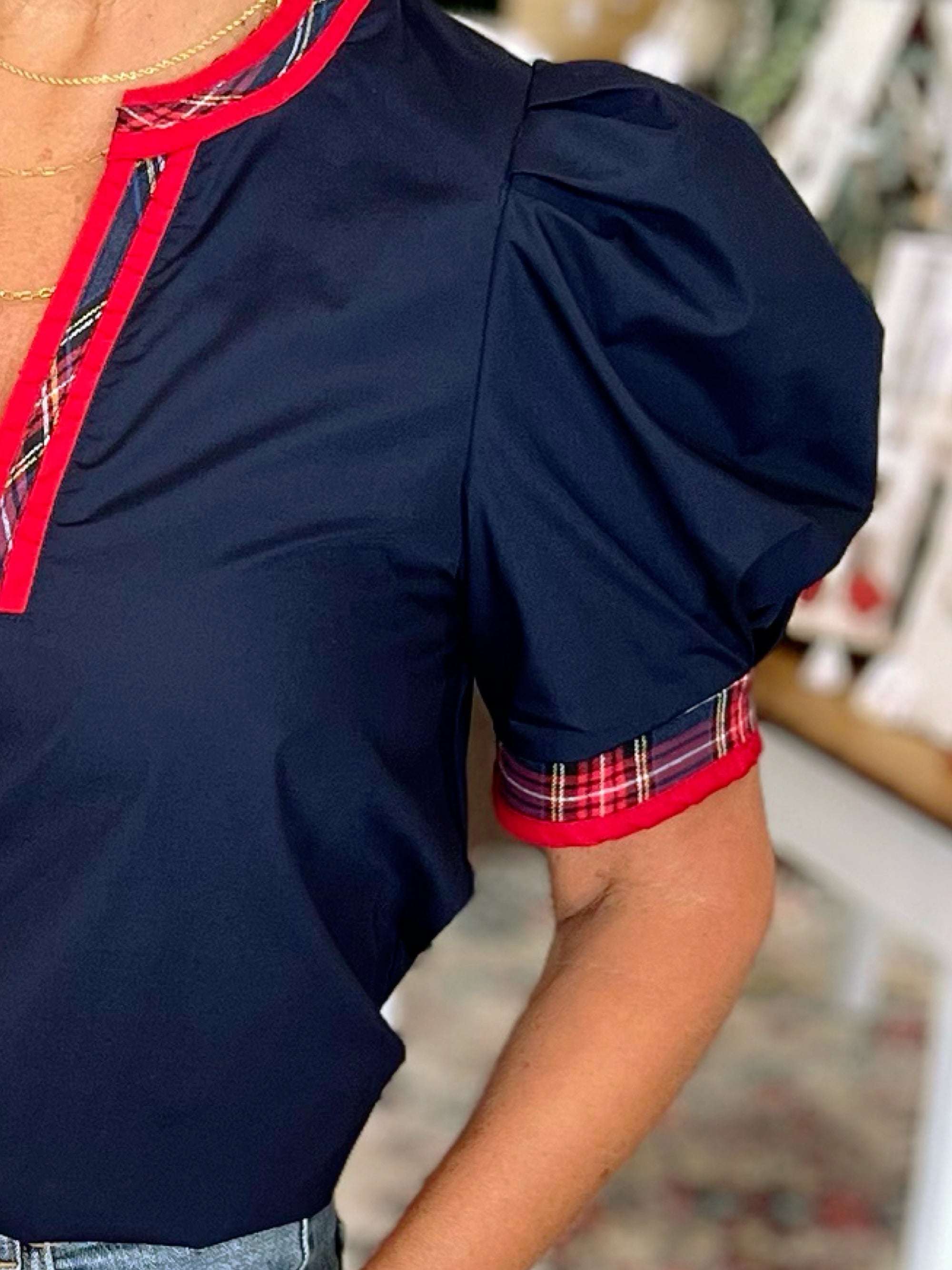Prep School Puff Sleeve Top