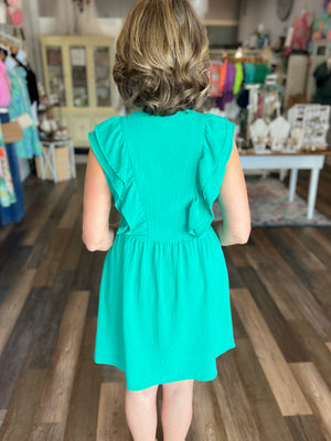 Stay in Your Lane Green Dress