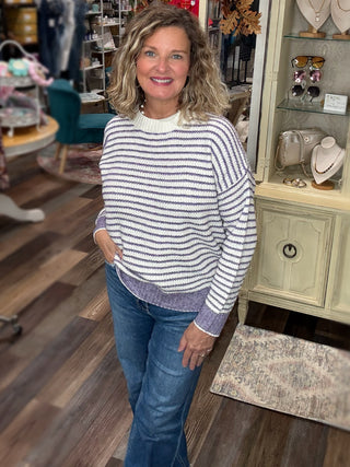 Lavender Lane Striped Sweater