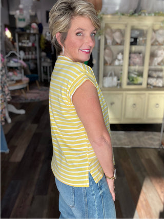 Striped Cap Sleeve Top