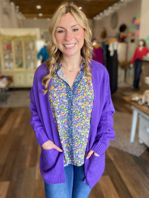 Becca Open Front Cardigan in Wisteria