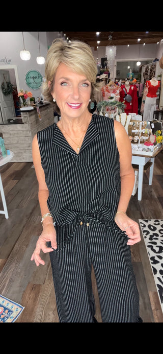 Soft Striped Linen Smocked Pants