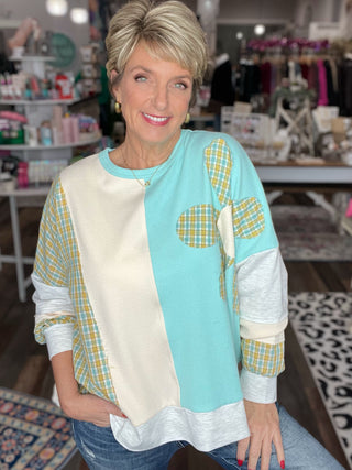 Easy Days Patchwork Knit Top