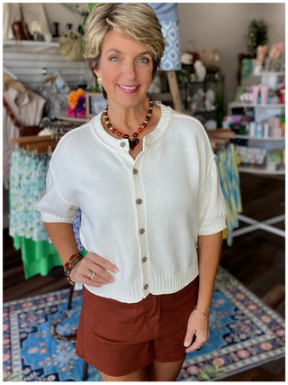 Salt Air Cardigan in Off White