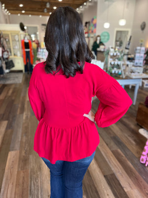 V Neck Babydoll Top