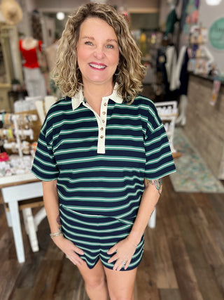 The Match Point Stripe Knit Top (Matching Shorts Sold Separately)