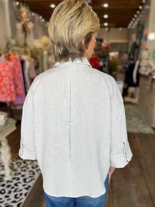 Textured Woven Button Down Shirt