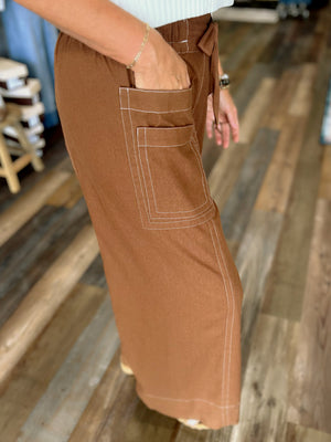 Jet-Setter Wide Leg in Chocolate or Sand