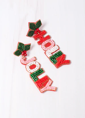 Holly Jolly Beaded Earrings