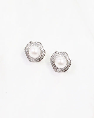 Nordi Pearl Flower Stud Earring Silver