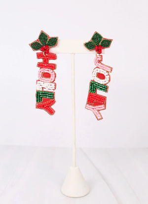Holly Jolly Beaded Earrings