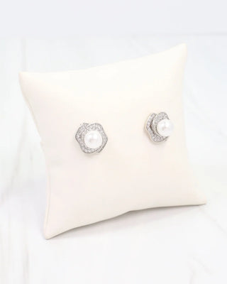 Nordi Pearl Flower Stud Earring Silver