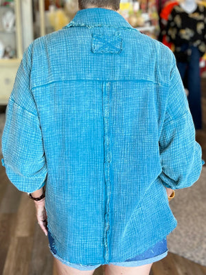Washed Double Gauze Button Down Shirt
