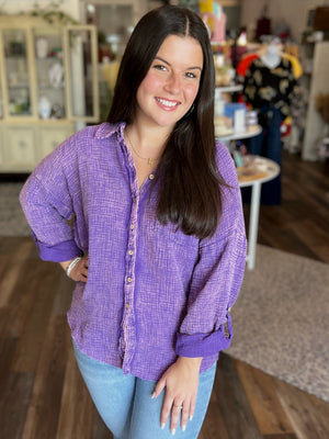 Washed Double Gauze Button Down Shirt