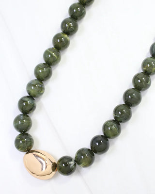 Brooklyn Bold Stone Necklace Brown or Olive