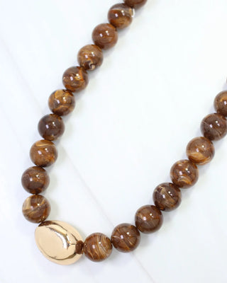 Brooklyn Bold Stone Necklace Brown or Olive