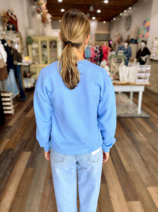 NNK Raggy Letter Tone on Tone Sweatshirt – Sand or Blue