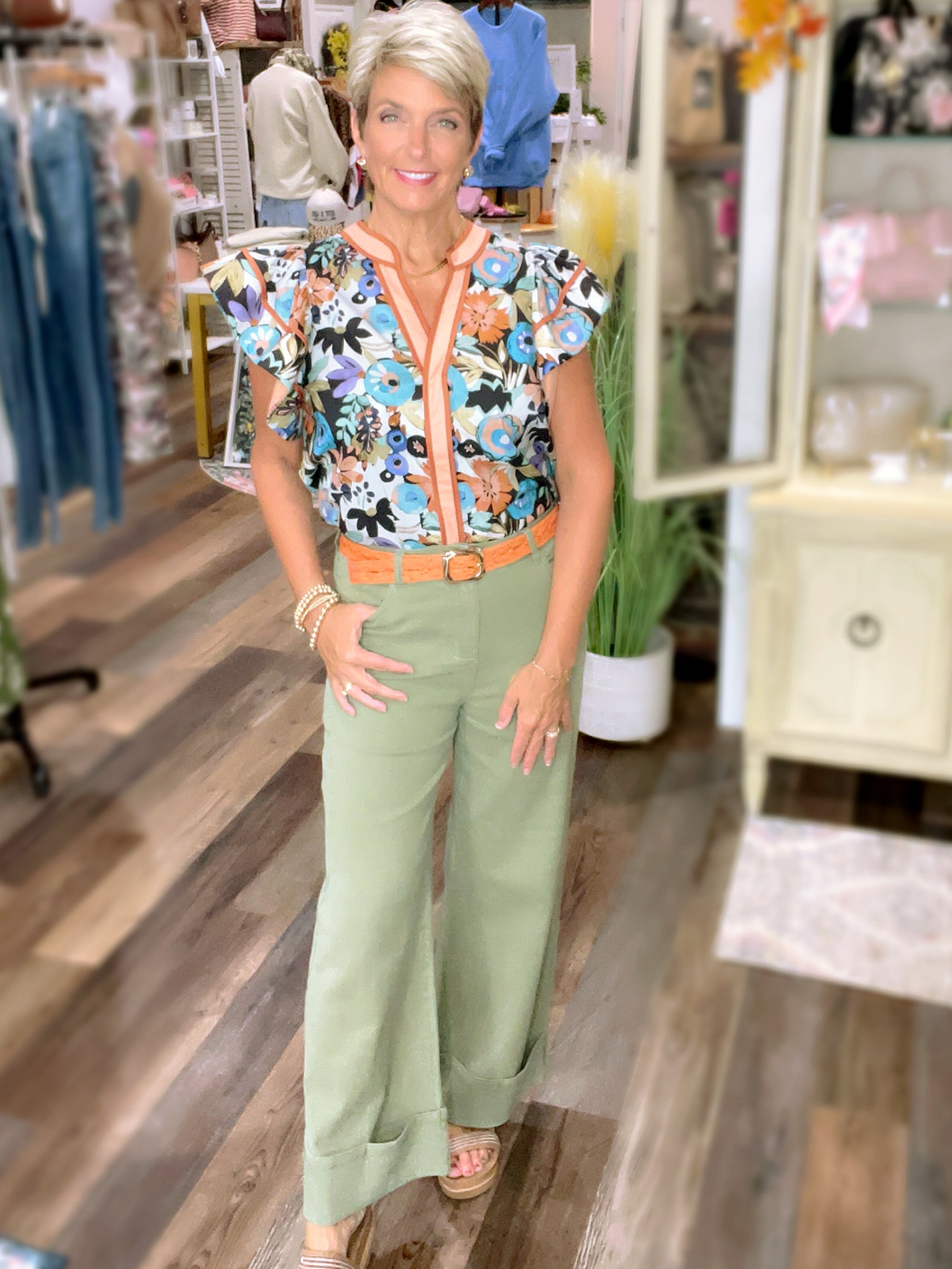 The Cool Cuff Pants – Wide Leg, High Waist, Total Vibe in Olive or Sand