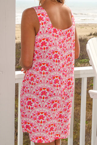 Sunlit Blossoms Sleeveless Dress
