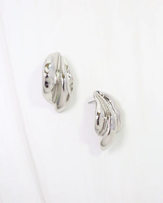 Halifax Textured Wave Drop Earring WR Silver